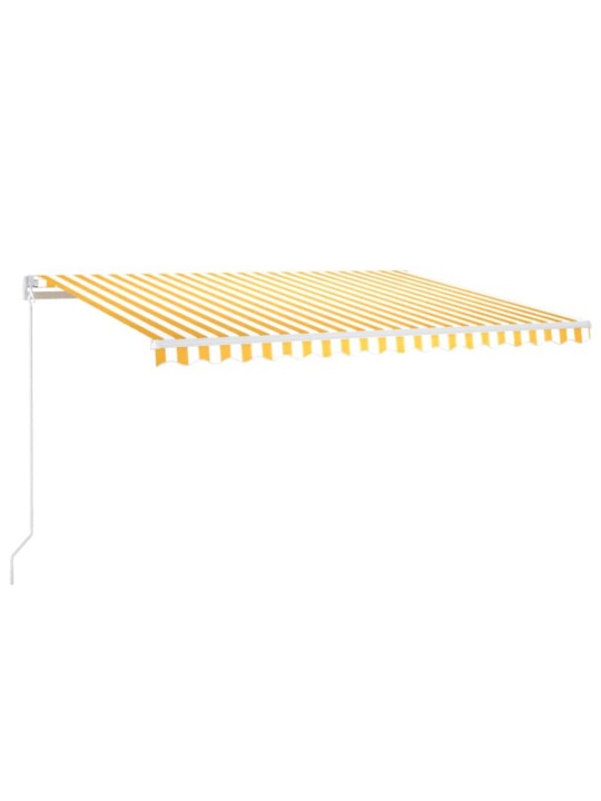 Automatická markýza LED a senzor větru 450 x 300 cm žlutá/bílá