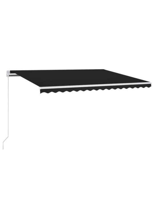 Automatická markýza LED a senzor větru 450 x 300 cm antracitová