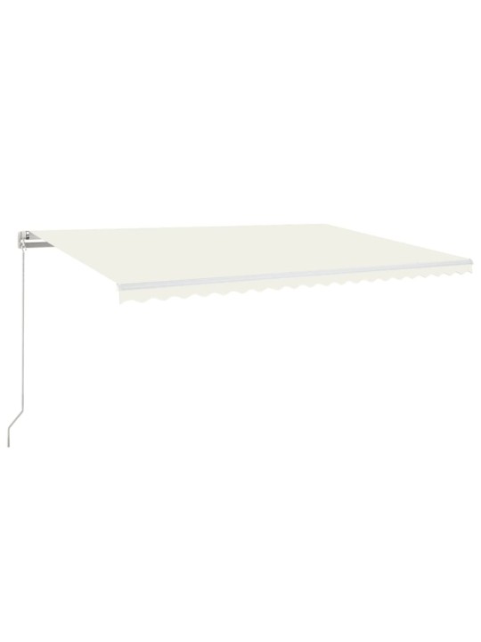Ručně zatahovací markýza s LED světlem 500 x 300 cm krémová