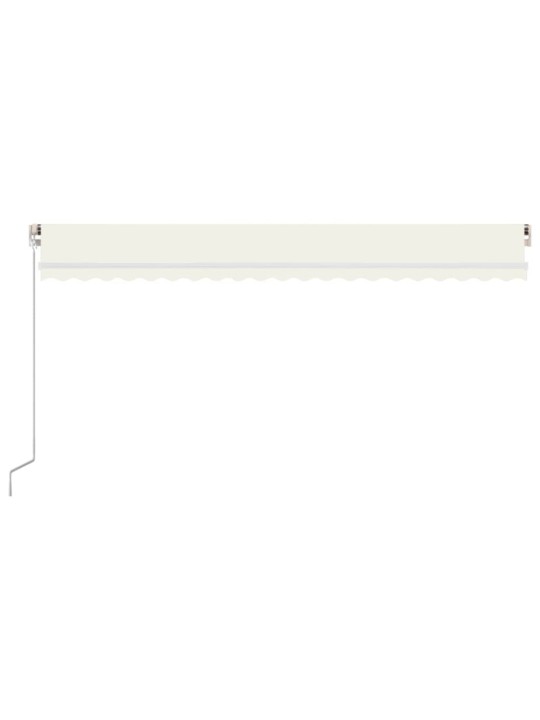 Ručně zatahovací markýza s LED světlem 500 x 300 cm krémová