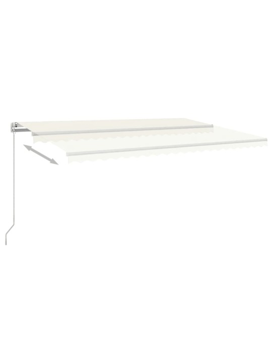 Ručně zatahovací markýza s LED světlem 500 x 300 cm krémová
