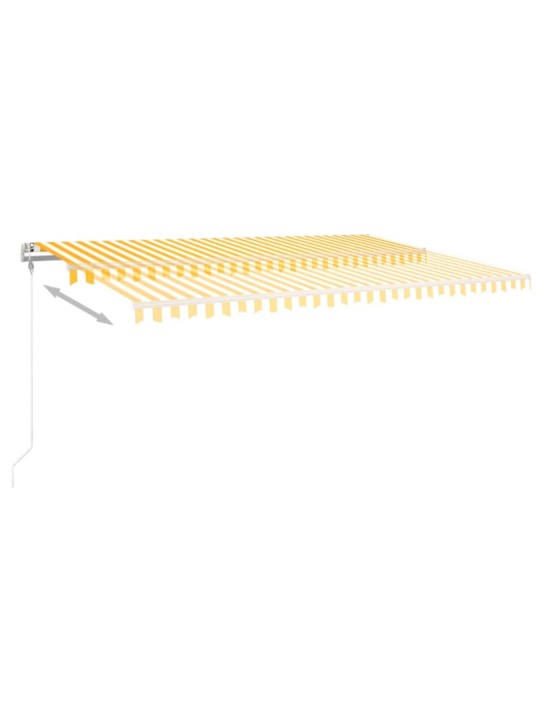 Automatická zatahovací markýza 500 x 300 cm žlutobílá