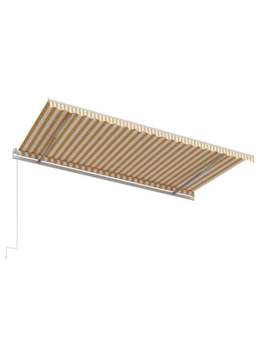 Automatická zatahovací markýza 500 x 300 cm žlutobílá