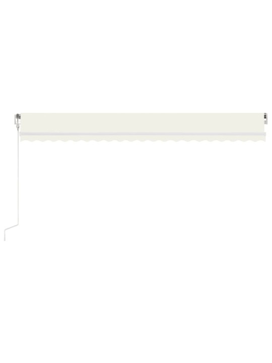Automatická markýza LED a senzor větru 500 x 300 cm krémová