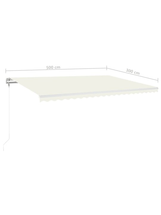 Automatická markýza LED a senzor větru 500 x 300 cm krémová