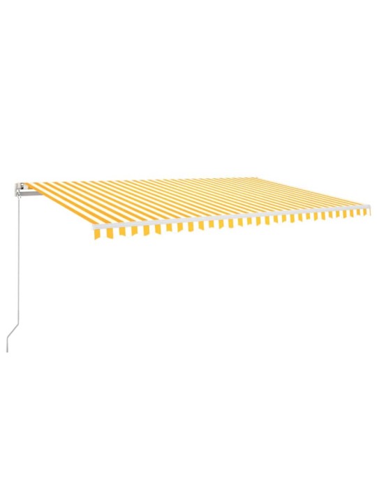 Automatická markýza LED a senzor větru 500 x 300 cm žlutá/bílá