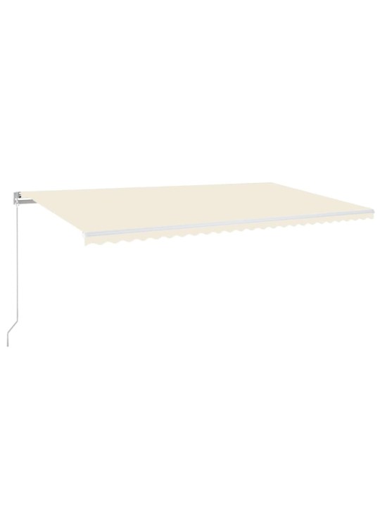 Ručně zatahovací markýza s LED světlem 600 x 300 cm krémová