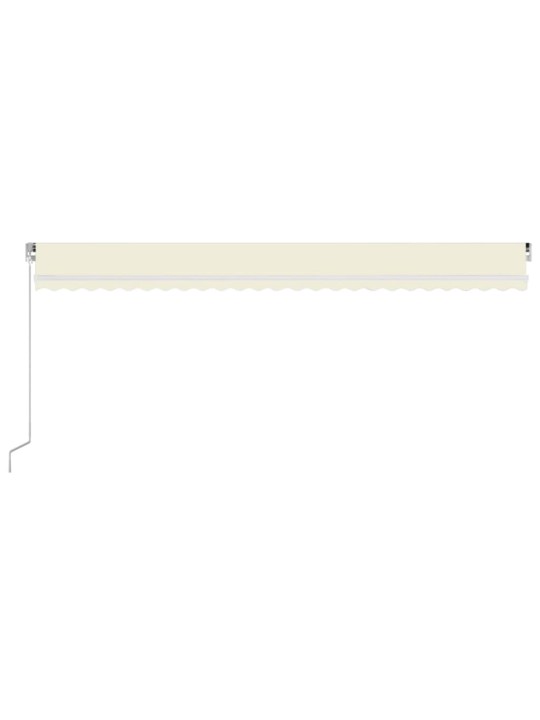 Ručně zatahovací markýza s LED světlem 600 x 300 cm krémová