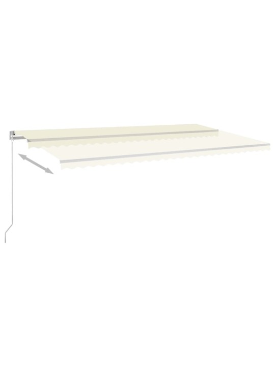 Ručně zatahovací markýza s LED světlem 600 x 300 cm krémová