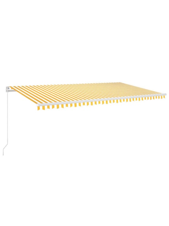 Ručně zatahovací markýza s LED světlem 600 x 300 cm žlutobílá
