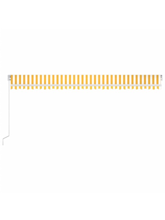 Ručně zatahovací markýza s LED světlem 600 x 300 cm žlutobílá