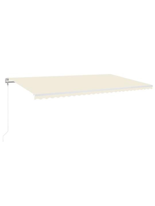 Automatická markýza LED a senzor větru 600 x 300 cm krémová