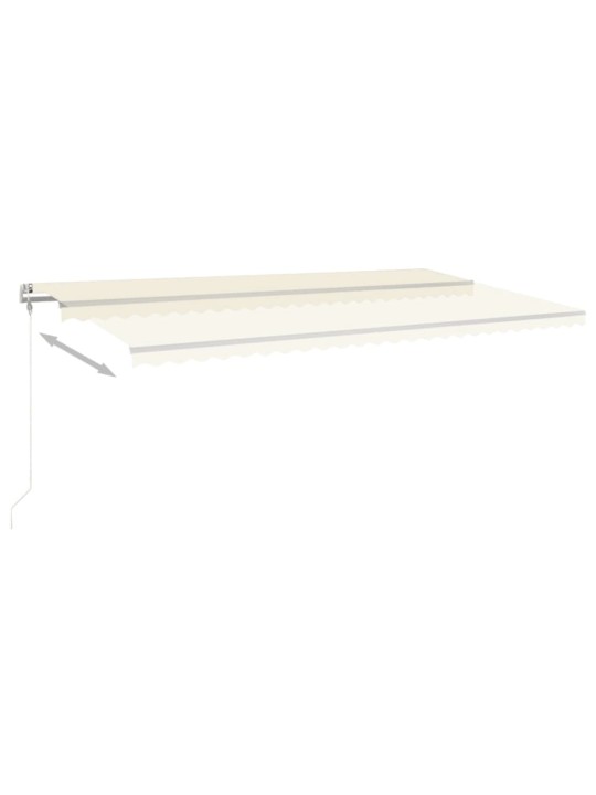 Automatická markýza LED a senzor větru 600 x 300 cm krémová