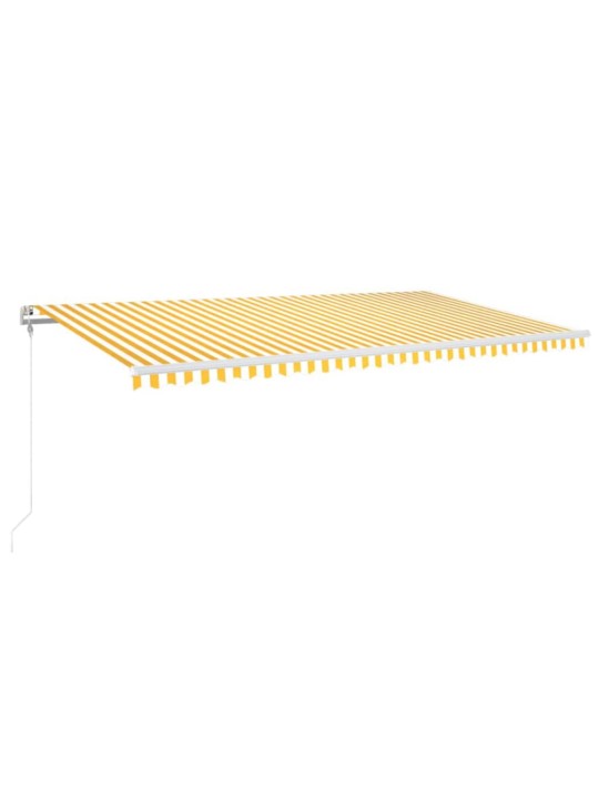 Automatická markýza LED a senzor větru 600 x 300 cm žlutobílá