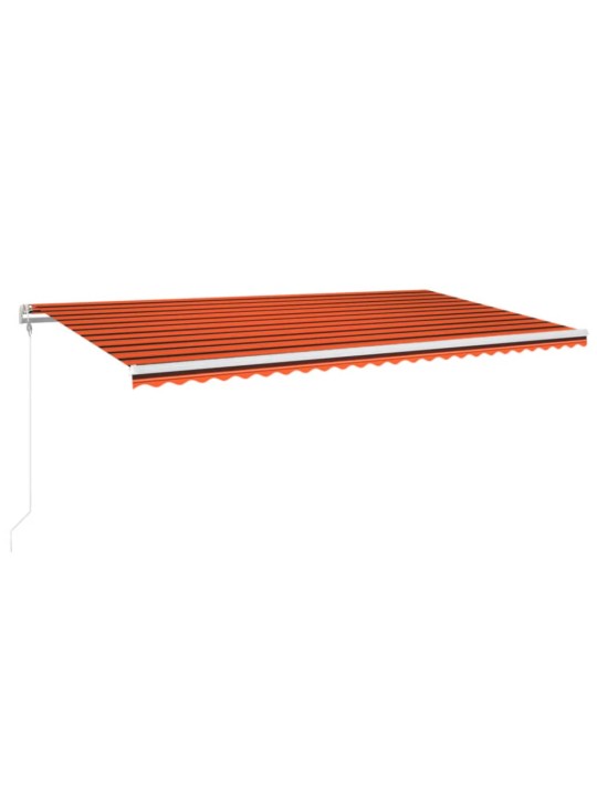 Automatická markýza LED a senzor větru 600x300 cm oranžovohnědá