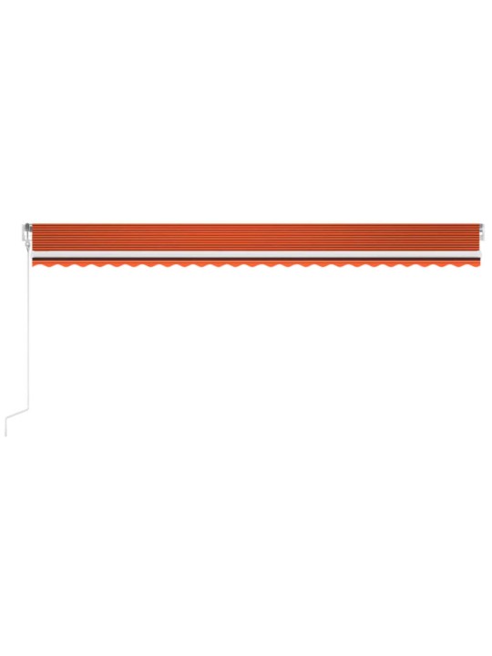 Automatická markýza LED a senzor větru 600x300 cm oranžovohnědá