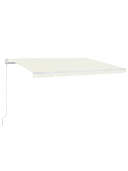 Ručně zatahovací markýza s LED světlem 400 x 350 cm krémová
