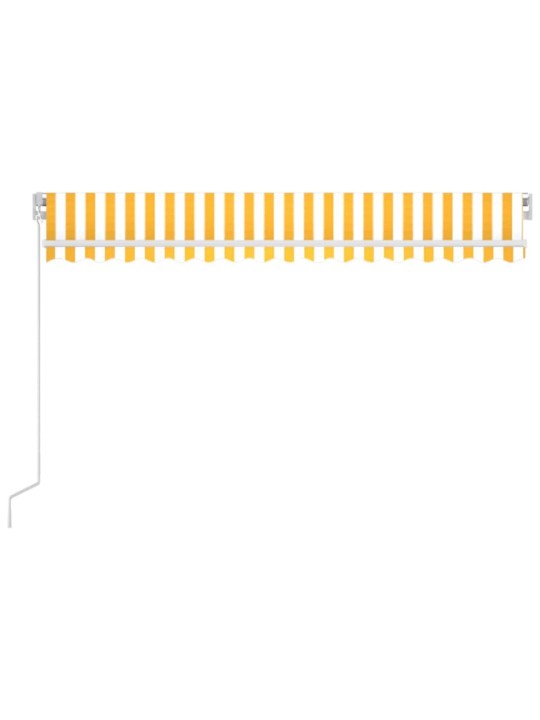 Ručně zatahovací markýza s LED světlem 400 x 350 cm žlutobílá