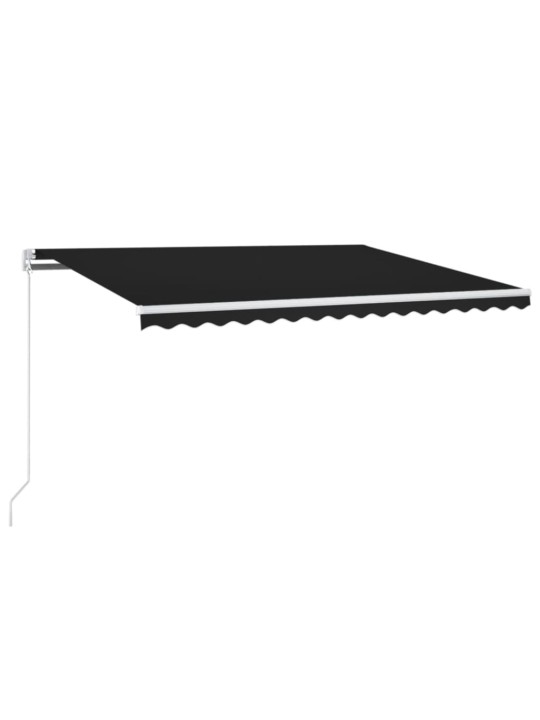 Ručně zatahovací markýza s LED světlem 400 x 350 cm antracitová