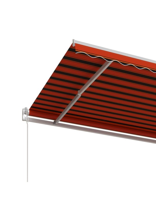 Automatická zatahovací markýza 400 x 350 cm oranžovo-hnědá