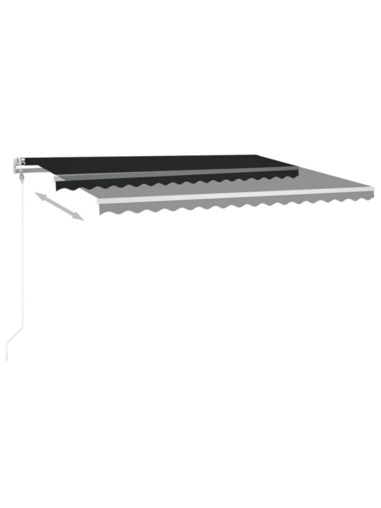 Automatická markýza LED a senzor větru 400x350 cm antracitová
