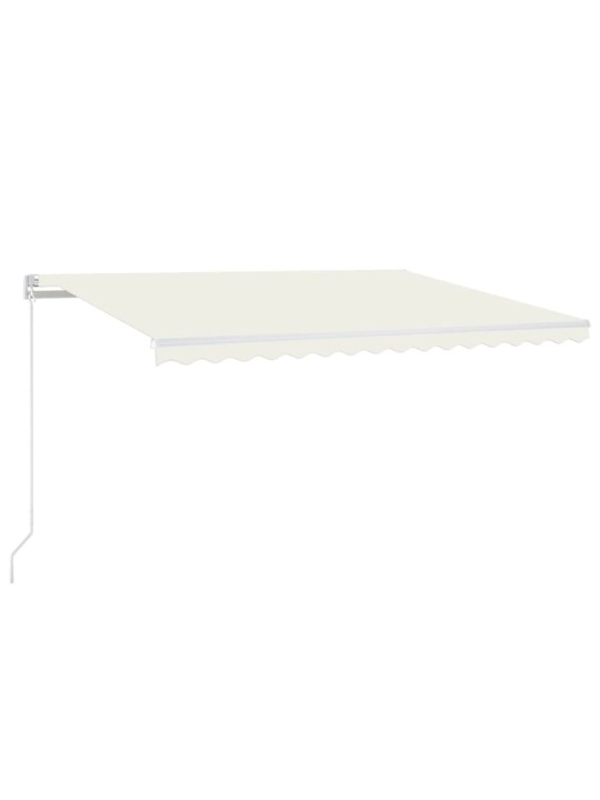 Ručně zatahovací markýza s led světlem 450 x 350 cm krémová
