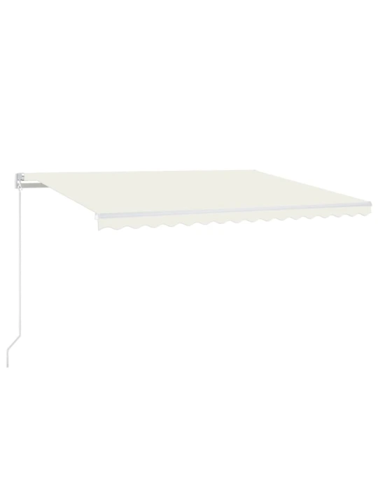 Ručně zatahovací markýza s led světlem 450 x 350 cm krémová