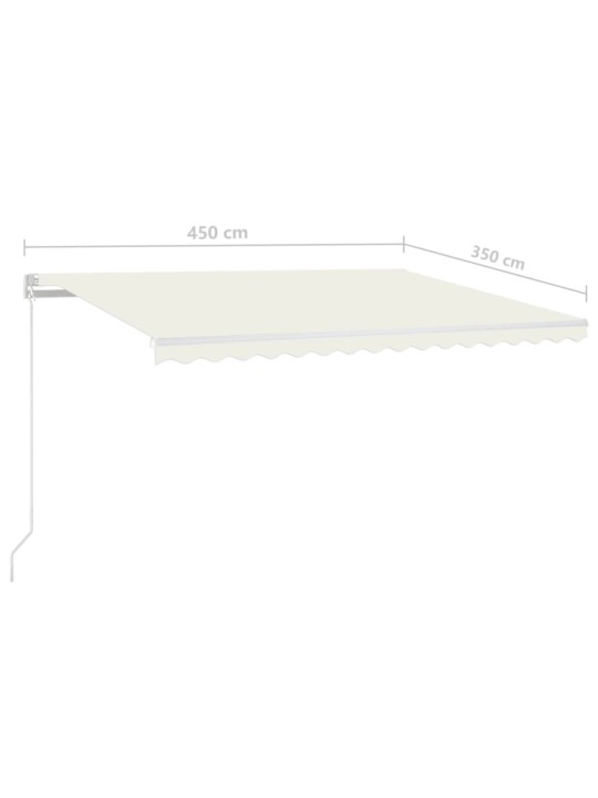 Ručně zatahovací markýza s led světlem 450 x 350 cm krémová