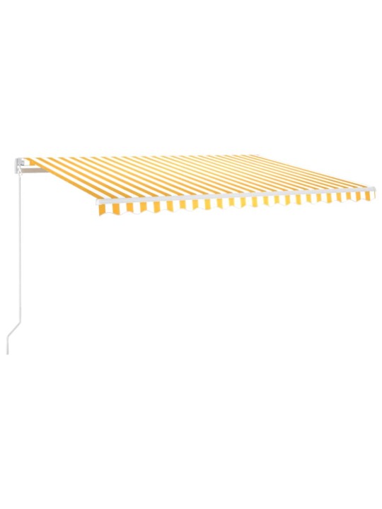 Ručně zatahovací markýza s led světlem 450 x 350 cm žlutobílá