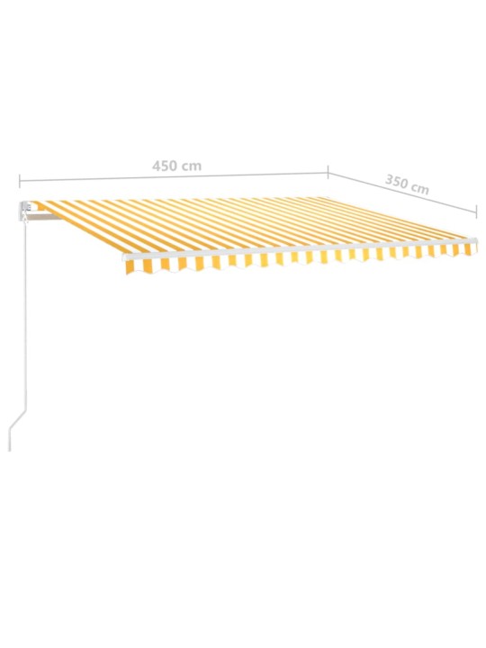 Ručně zatahovací markýza s led světlem 450 x 350 cm žlutobílá