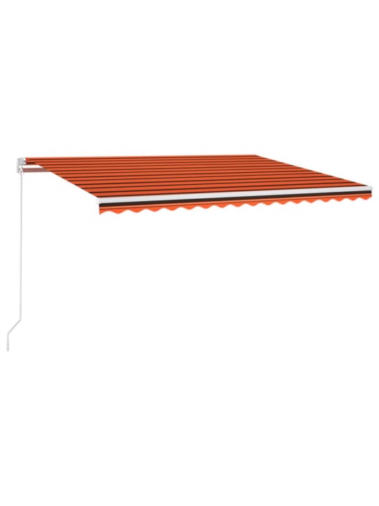 Ručně zatahovací markýza s led světlem 450x350 cm oranžovohnědá