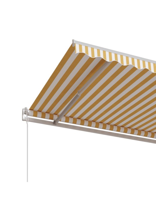 Automatická zatahovací markýza 450 x 350 cm žlutobílá