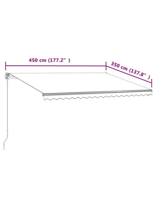 Automatická zatahovací markýza 450 x 350 cm oranžovo-hnědá