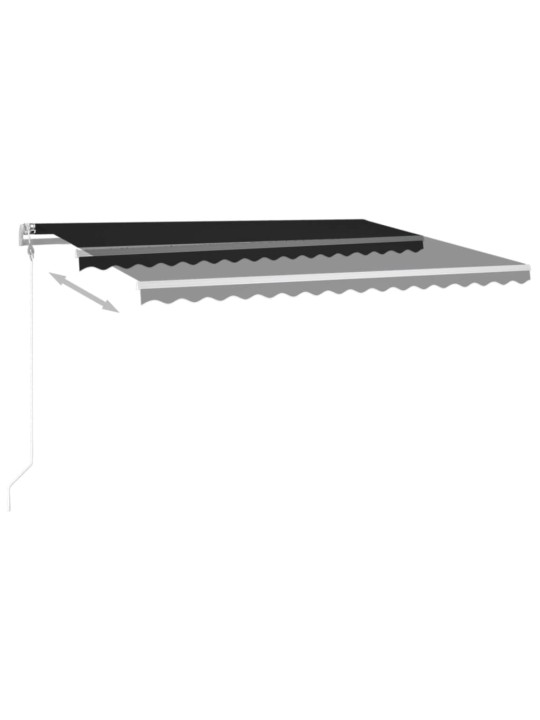 Automatická markýza LED a senzor větru 450 x 350 cm antracitová