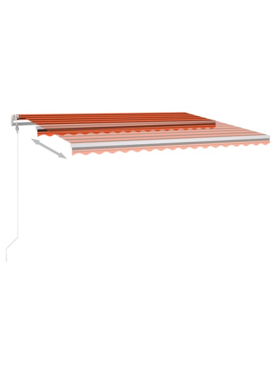 Automatická markýza LED a senzor větru 450x350 cm oranžovohnědá