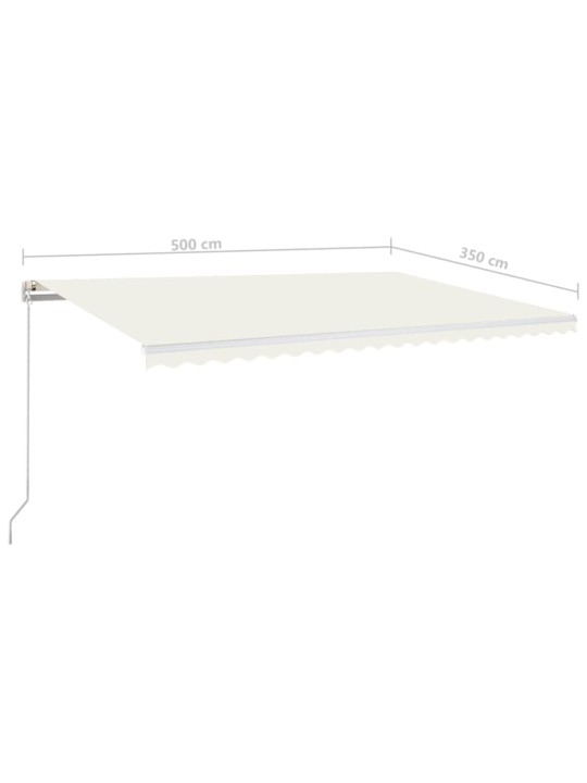 Ručně zatahovací markýza 500 x 350 cm krémová