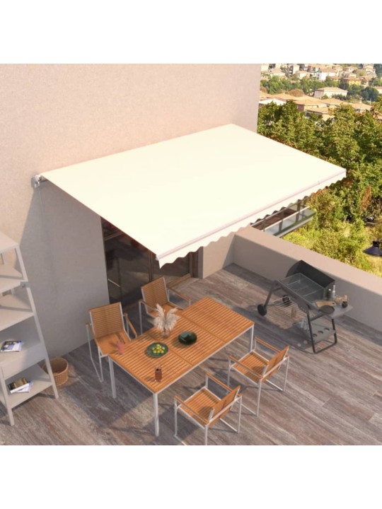 Ručně zatahovací markýza 500 x 350 cm krémová