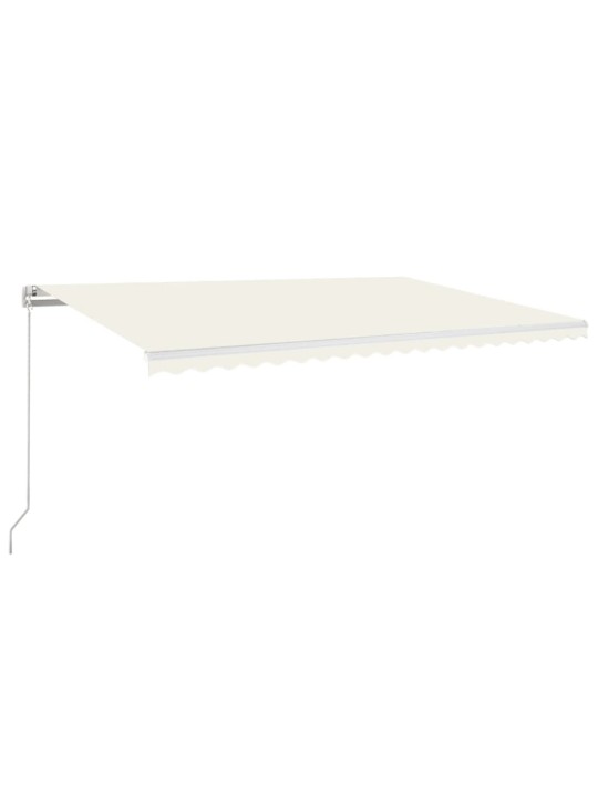 Ručně zatahovací markýza s led světlem 500 x 350 cm krémová