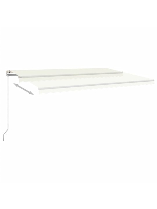 Ručně zatahovací markýza s led světlem 500 x 350 cm krémová