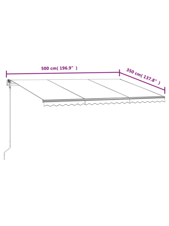 Automatická zatahovací markýza 500 x 350 cm modrobílá