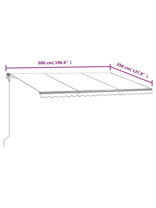 Automatická zatahovací markýza 500 x 350 cm antracitová