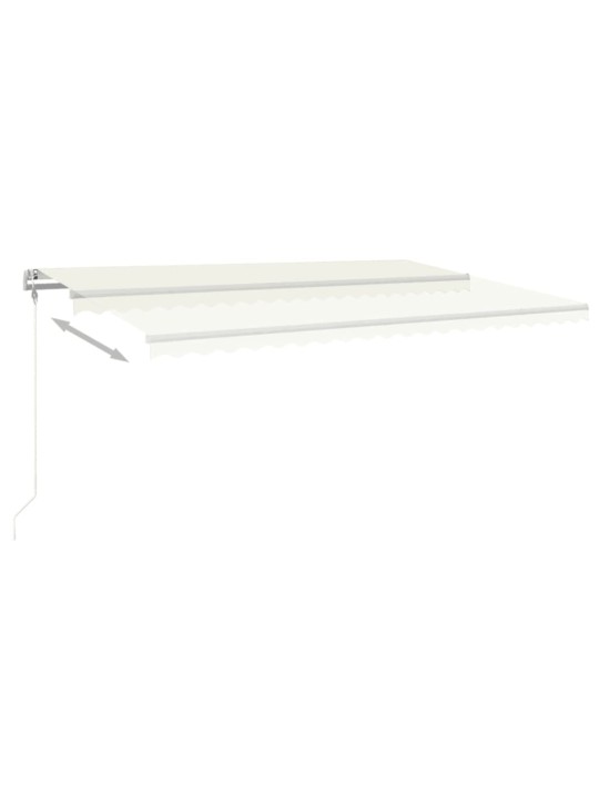 Automatická markýza LED a senzor větru 500 x 350 cm krémová