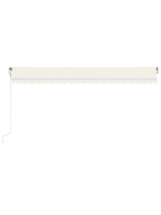 Automatická markýza LED a senzor větru 500 x 350 cm krémová