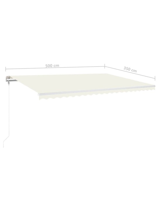 Automatická markýza LED a senzor větru 500 x 350 cm krémová