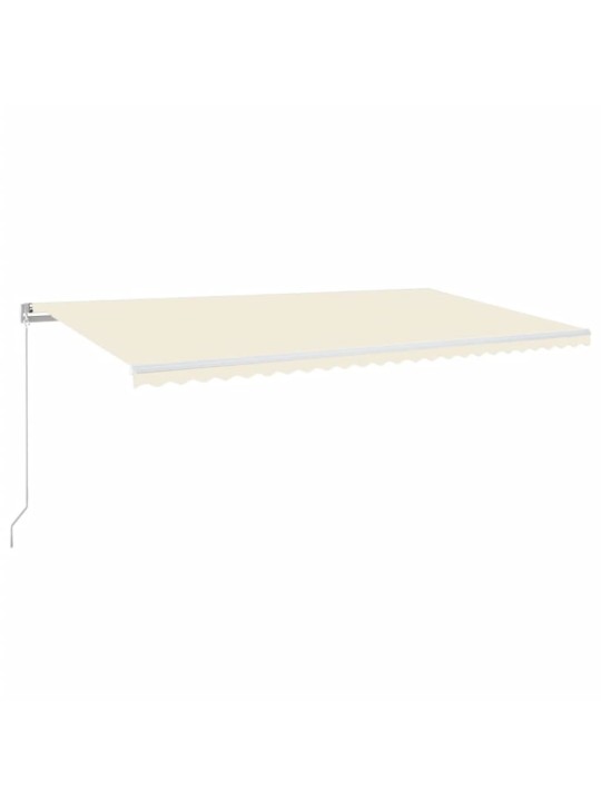 Ručně zatahovací markýza s led světlem 600 x 350 cm krémová