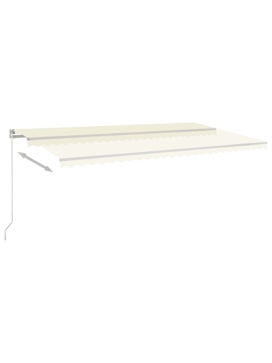 Ručně zatahovací markýza s led světlem 600 x 350 cm krémová