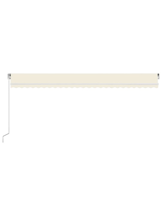 Ručně zatahovací markýza s led světlem 600 x 350 cm krémová