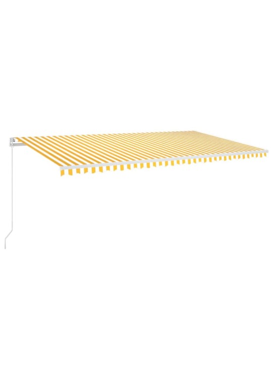 Ručně zatahovací markýza s led světlem 600 x 350 cm žlutobílá