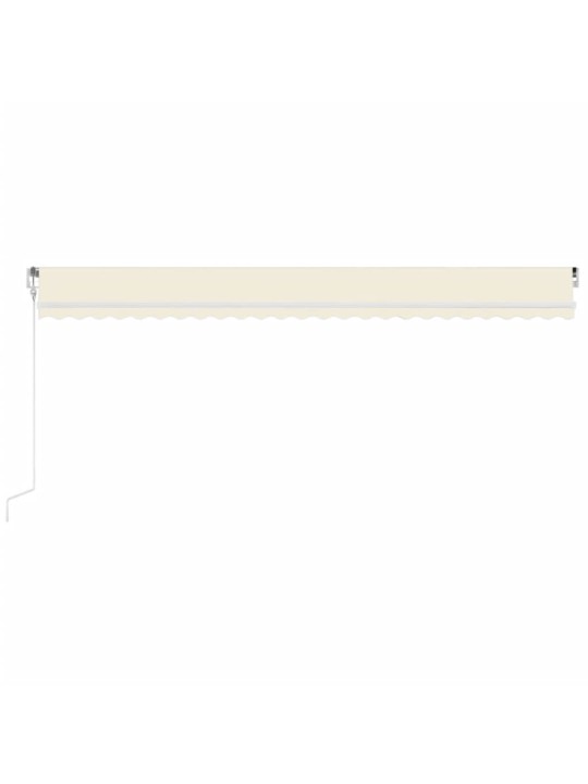 Automatická markýza LED a senzor větru 600 x 350 cm krémová