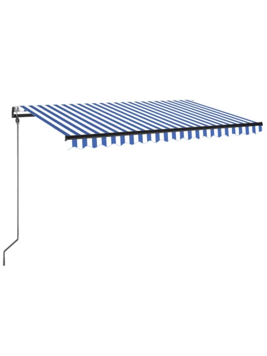 Automatická markýza led a senzor větru 300 x 250 cm modrobílá